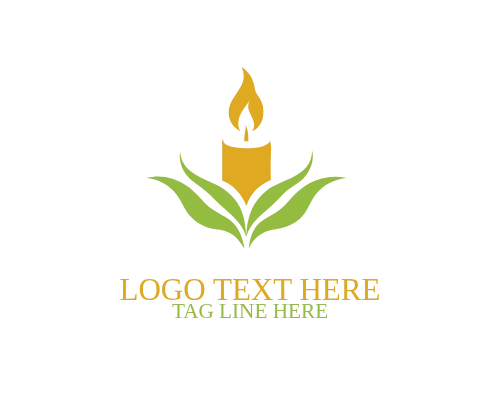 Minimal Candle Flame Logo