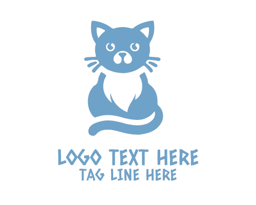 Minimal Cat Face Icon Logo
