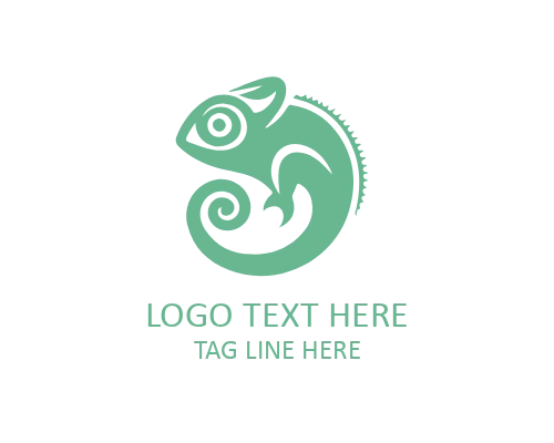 Minimal Chameleon Flat Logo for Modern Branding