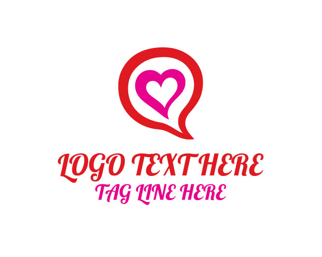 Minimal Chat Love Logo