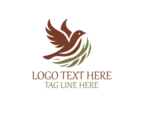 Minimal Circle Nesting Bird Logo for Clean Eco Branding