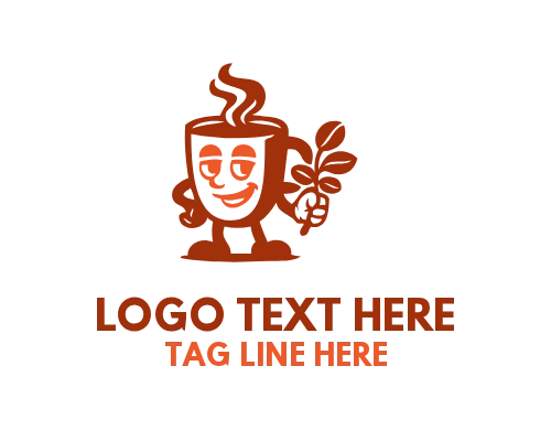 Minimal Coffee Mascot Logo