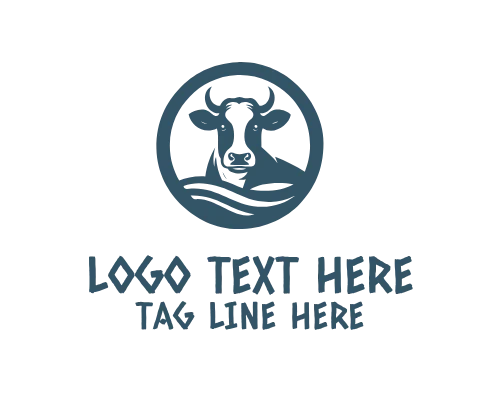 Minimal Cow Outline Logo