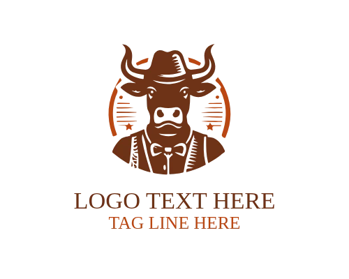 Minimal Cowboy Farmer Line Art Logo