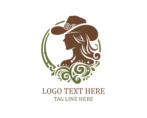 Minimal Cowgirl Hat Logo
