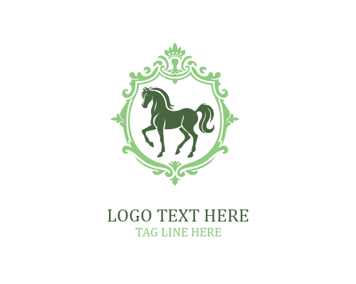 Minimal Crest Horse Shield Logo