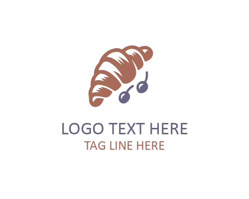 Minimal Croissant Emblem Logo