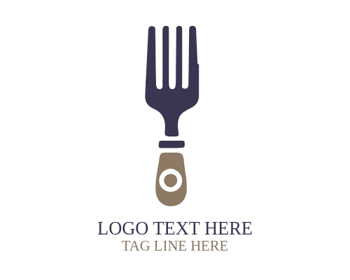Minimal Cutlery Fork Logo