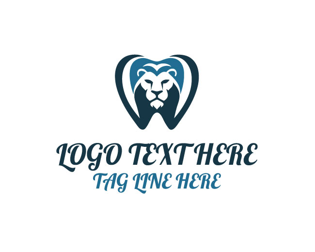  Minimal Dental Lion Logo