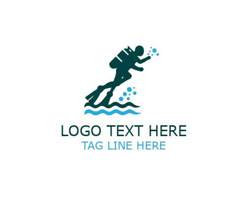 Minimal Diver Logo for Clean Marine and Diving Branding
