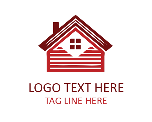 Minimal Double Peak Roof Line Logo for Roofing Brands