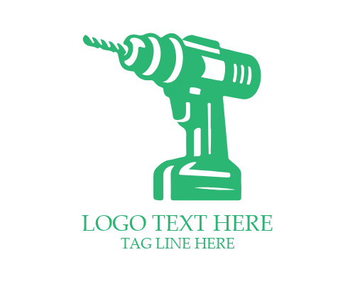Minimal Drill Machine Logo for Clean Hardware and Tool Branding
