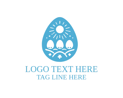 Minimal Easter Egg Icon Logo Design