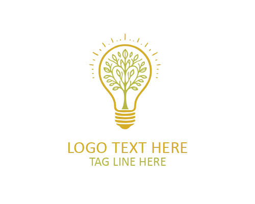 Minimal Eco Green Bulb Logo for Clean Sustainable Branding