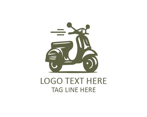 Minimal Electric Scooter with Lightning Logo for Mobility Brands