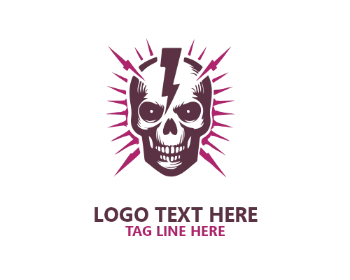 Minimal Electric Skull Logo