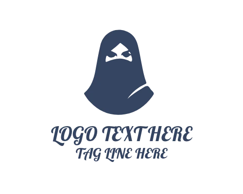 Minimal Face Veiled Hijab Woman Logo