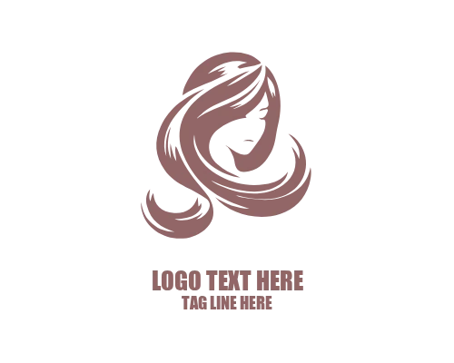  Minimal Face Women Hair Logo