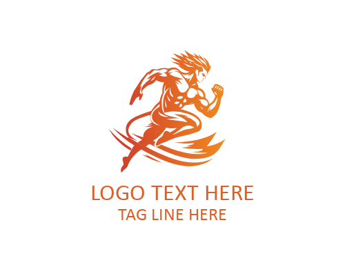 Minimal Fast Runner Logo for Fitness and Sports Brands