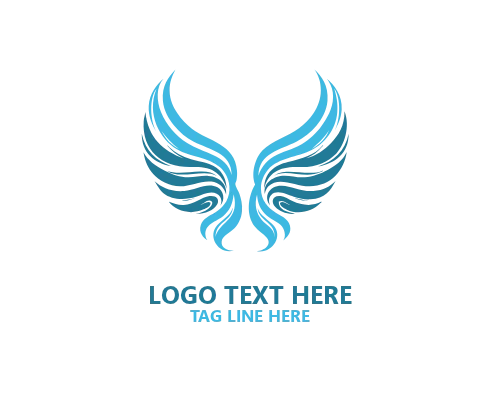 Minimal Feather Angel Wings Logo