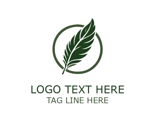 Minimal Feather Circle Logo for Elegant Branding