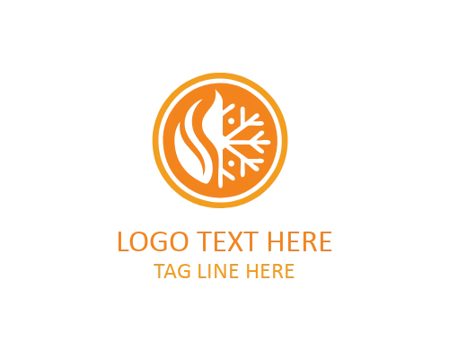 Minimal Fire and Ice Badge Logo for Clean Branding and Modern Identity