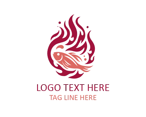 Minimal Fire Fish Logo for Modern Branding