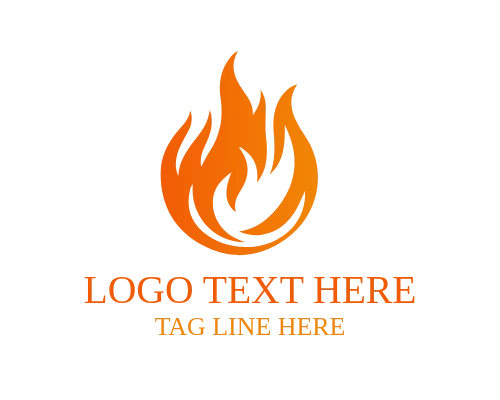 Minimal Fire Flame Logo Icon