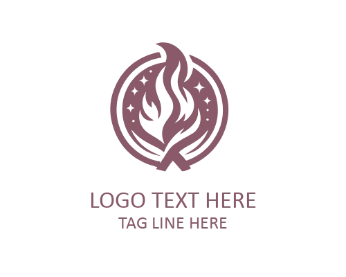 Minimal Fire Outline Logo