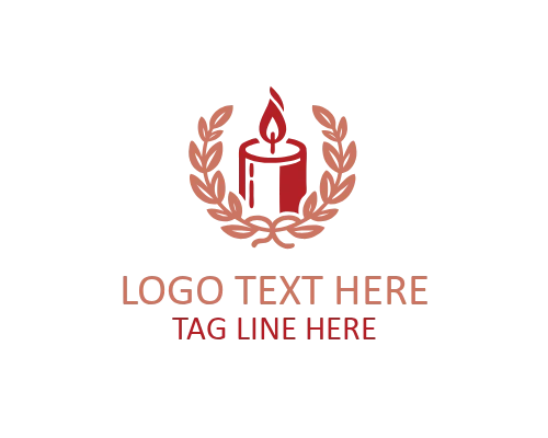 Minimal Flame Candle Logo