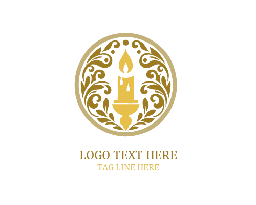 Minimal Flame Candle Logo