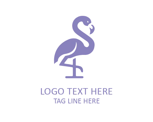 Minimal Flamingo Badge Logo