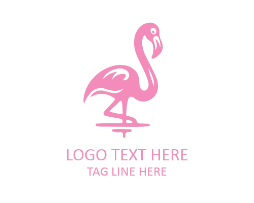 Minimal Flamingo Line Logo