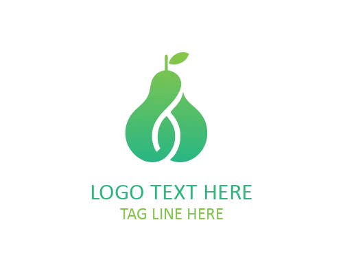 Minimal Flat Pear Logo for Fresh Branding and Modern Identity