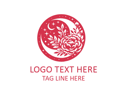 Minimal Floral Moon Logo for Modern Aesthetic Brands