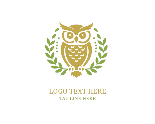 Minimal Floral Owl Logo