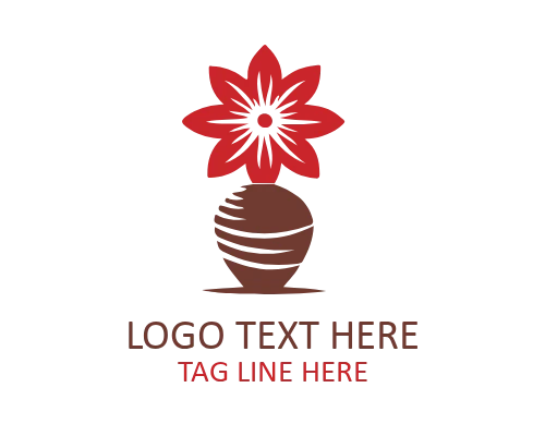 Minimal Flower Vase Logo