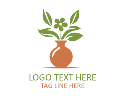 Minimal Flower Vase Logo