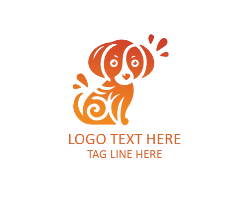 Minimal Front Sitting Puppy Logo for Pet Brands
