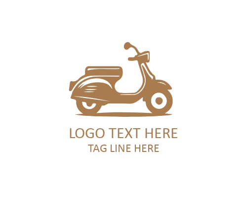 Minimal Front View Scooter Logo for Transport and Delivery Brands