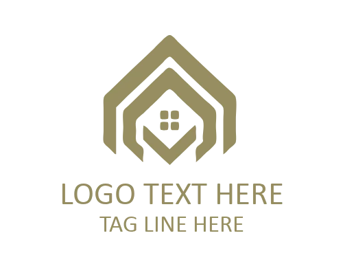 Minimal Geometric Roof Logo for Modern Architecture and Construction Brands