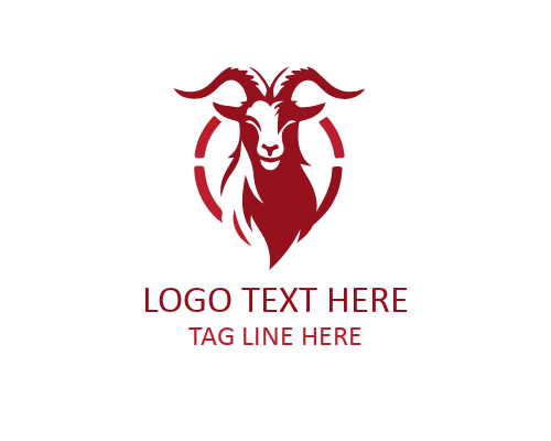 Minimal Goat Head Outline Logo