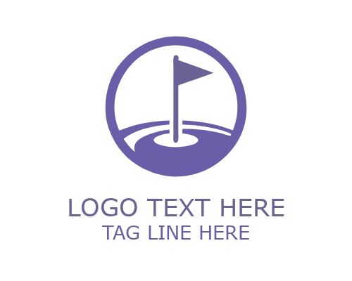 Minimal Golf Flag Logo for Modern Sports Branding