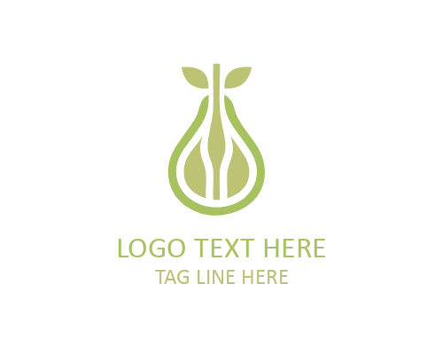 Minimal Green Pear Icon Logo for Eco Friendly