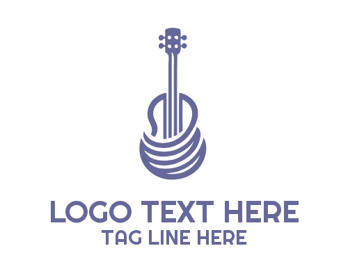 Minimal Guitar Icon Logo