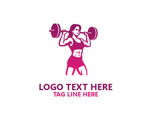 Minimal Gym Strong Woman Logo