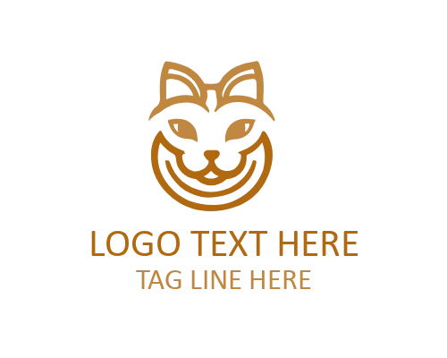 Minimal Head Linear Cat Logo for Veterinary Branding