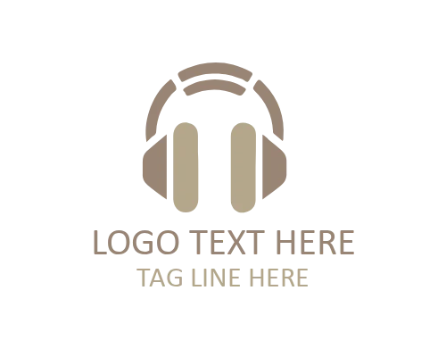 Minimal Headphone Icon Logo