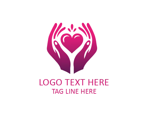 Minimal Heart Hand Logo for Charity, Care, and Health Brands