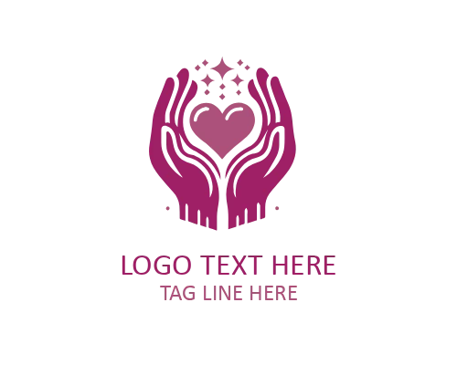 Minimal Heart Hand Outline Logo for Health and Charity Brands